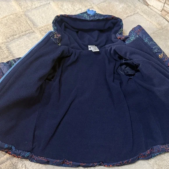 Little Me jacket toddler 2T full zip hooded lined dinosaur print - Picture 3 of 6